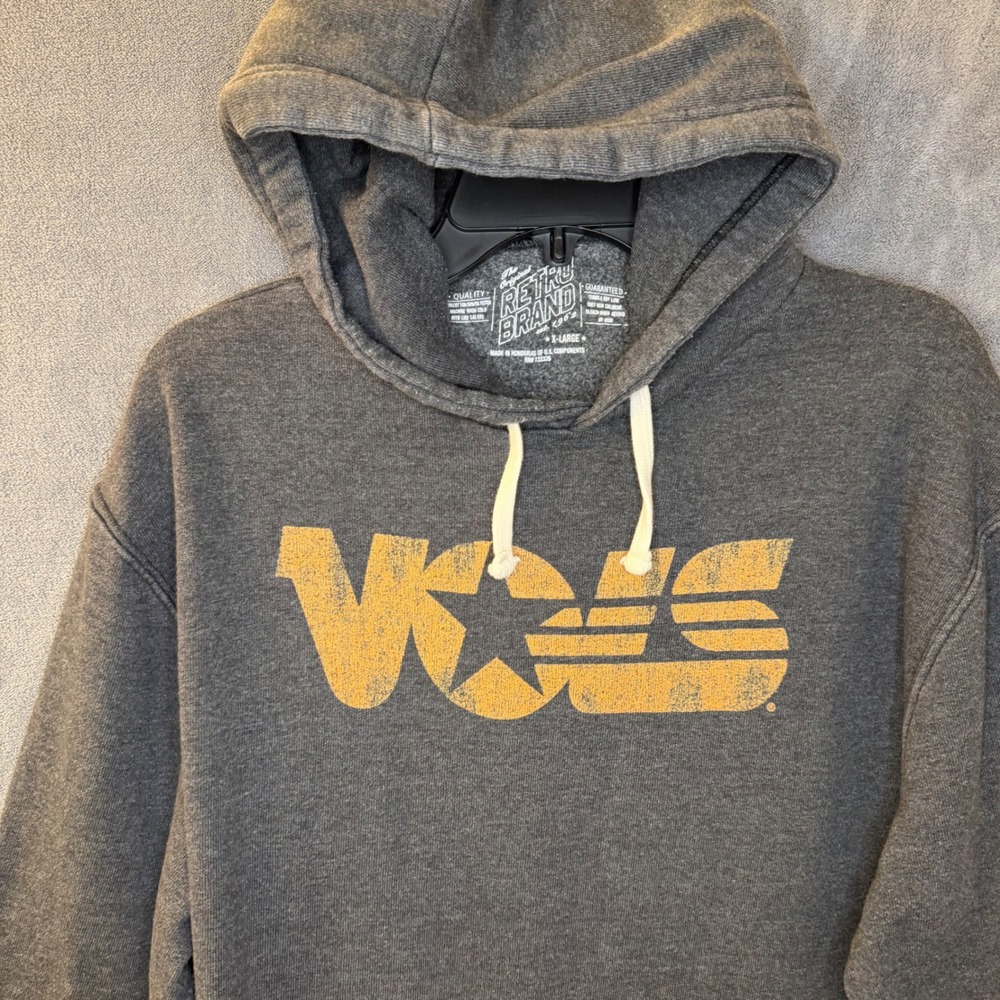 Tennessee Volunteers Mens XL Hoodie Retro Brand Vols Sweatshirt Charcoal Gray